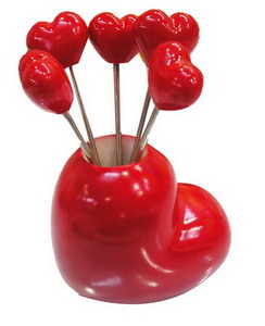 H6000-27 yiwu red heart stainless steel fork photo