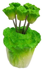 FF-23 cabbage shaped steel fruit forks photo