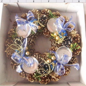 lightblue ribbon candle holder