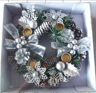 silver color craft candle holder