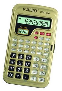 KD-105A kadio yellow color pocket calculator photo