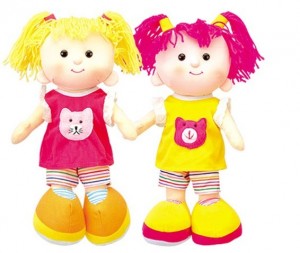 928-230 yellow and red color rag handmade doll photo