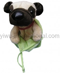 soft toy animal dog with bag photo