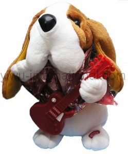 351-140 plush dog with guitar stuffed animal photo