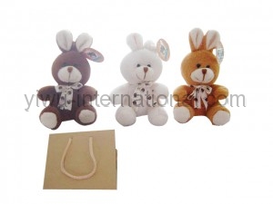 TLA8149 plush rabbit with bag photo