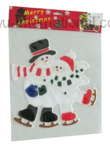 M092 snow man window sticker photo