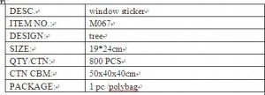 M067 tree pvc sticker details