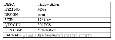 M098 christmas pvc window sticker details