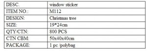 M112 Christmas tree pvc sticker details