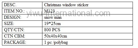 M123 santa window sticker details