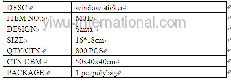 M015 santa pvc sticker details