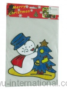 M016 snow man pvc sticker photo
