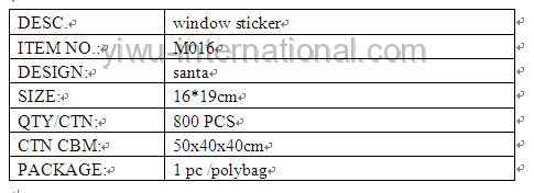 M016 snow man pvc sticker info.