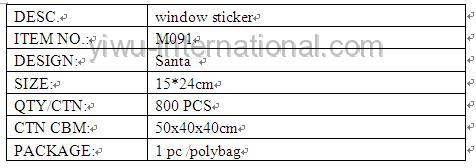 M091 santa glass sticker details