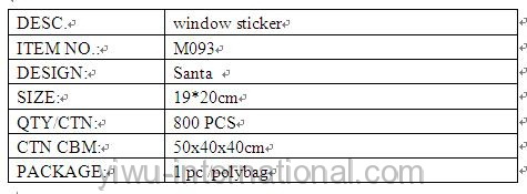 M093 christmas window sticker details