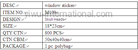 M109 pvc festival sticker details