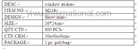 M119 xmas window sticker details