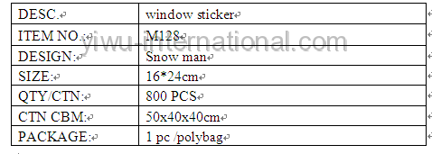 M128 snowman window sticker details
