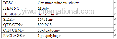 M164 xmas santa sticker details