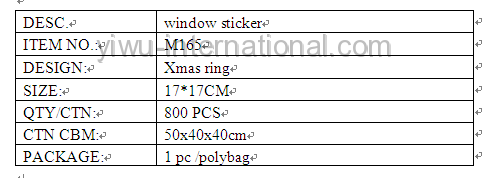 M165 xmas ring sticker details