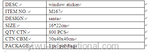M167 santa window sticker details