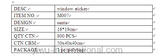 M007 santa pvc sticker details