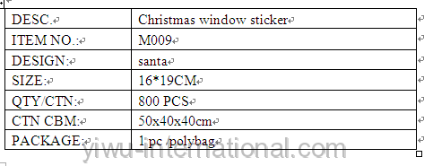 M009 santa sticker details