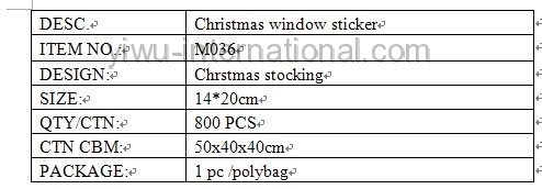 M036 christmas stocking sticker info.