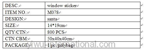 M078 xmas pvc sticker details