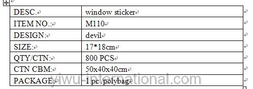 M110 window sticker info.