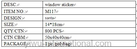 M117 christmas wall sticker info.
