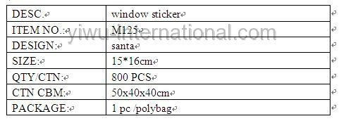 M125 xmas santa sticker info.