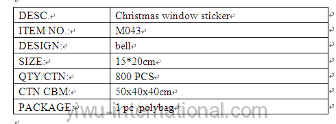 M043 xmas bell sticker details