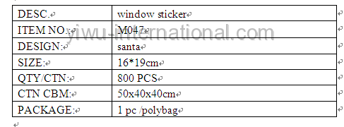 M047 santa pvc sticker details