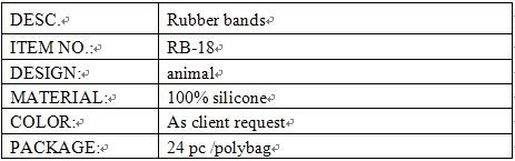 pet shape rubber bands info.