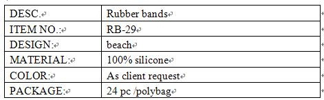 beach design rubber bands info.