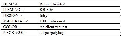 fairy design rubber bands info.
