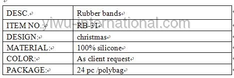 christmas shape rubber bands info.