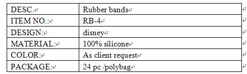 DISNEY rubber bands info.