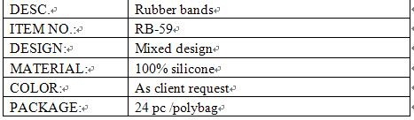 mixed shape design rubber bands info.