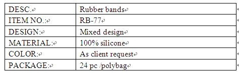 insect design rubber bands info.