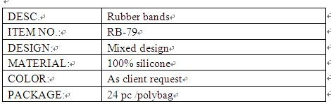 100 mixed design rubber bands info.