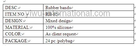 necklace silicone rubber bands info.