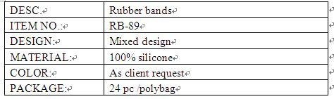 princess design rubber bands info.