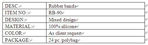 animal shape rubber bands info.