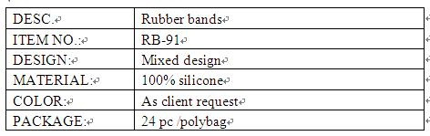 sports shaped rubber bands info.