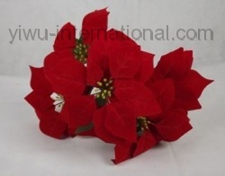 5 Heads Dried Silk Christmas Flower Yiwu Agent