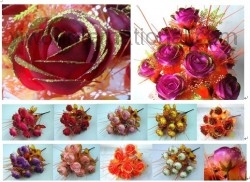 12 Heads Immortal Peach Rose Yiwu Silk Flower Wholesale