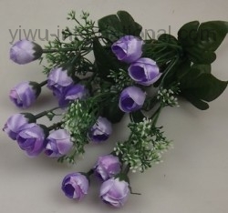 Yiwu Flower Market sell 15 Heads Small Rose Bud