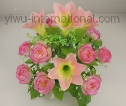 Yiwu Flower Factory sell 15 Heads Rose Bonsai